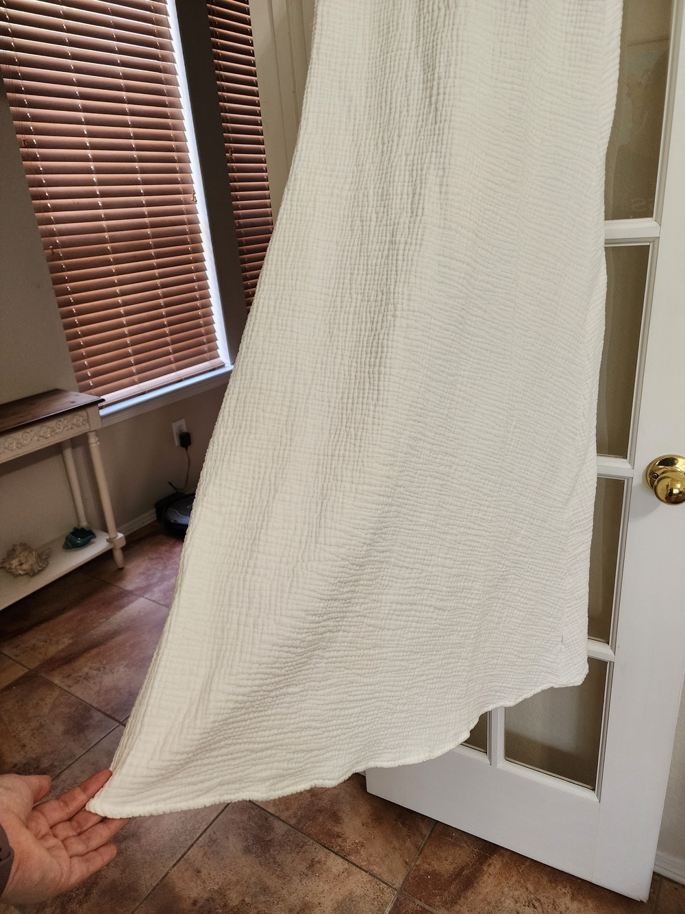 Nordstrom White Cotton Gauze Midi Bridal Coastal Dress Ruffle Back Size Large - Picture 7 of 12